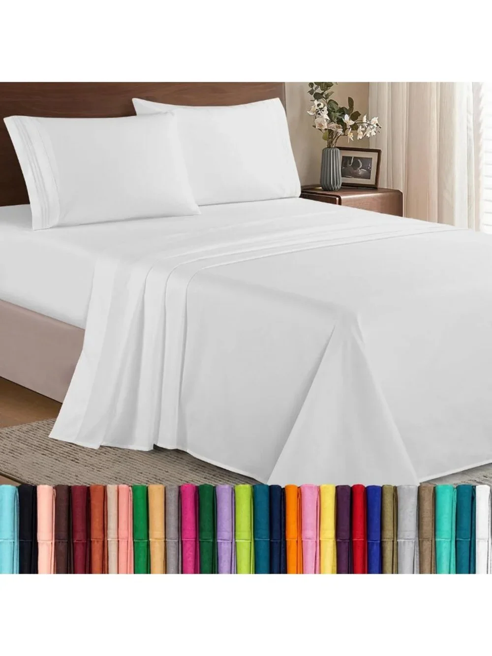 Luxury Soft 1500 Thread Count Egyptian 4-Piece Hotel Quality Bedding Set, Deep